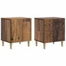 vidaXL Nachttisch 43 x 34,5 x 50 cm Nachttisch 2er Set Nachtschrank Altholz