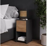 Vicco Nachtschrank Evo, Anthrazit/Goldkraft Eiche, 30 x 55 cm mit Schublade...