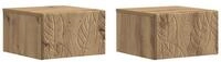 vidaXL Nachttisch Wandmontierter Nachttisch 2 Stk. Artisan-Eiche (2-St)