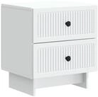 vidaXL Nachttisch Nachttisch Wei&szlig; 43 x 34,5 x 47,5 cm Holzwerkstoff (1-St)