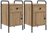 vidaXL Nachttisch Nachttisch 2 Stk. Artisan-Eiche 35 x 36,5 x 61 cm...