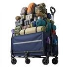 relaxdays Bollerwagen Faltbarer Bollerwagen mit Heckklappe, blau