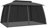 vidaXL Partyzelt Pavillon mit Doppeldach & Netzw&auml;nden Anthrazit 3,93x2,93m...