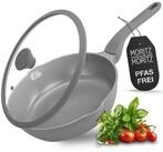 Moritz & Moritz Bratpfanne Multipfanne mit Deckel, grau, Aluminium (Set),...