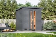 Karibu Saunahaus Saunahaus 38mm Melo 2 Ofen 9 kW integr. Strg terragrau,...