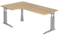 b&uuml;m&ouml; Schreibtisch Serie-U h&ouml;henverstellbar, Eckform: 200 x 120 cm - Dekor:...