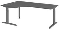 b&uuml;m&ouml; Schreibtisch XB-Serie, Eckform: 200 x 120 cm - Dekor: Graphit - Gestell: