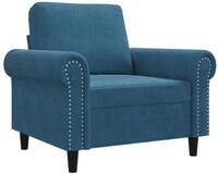 vidaXL Sessel, Loungesessel Blau 60 cm Samt