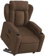 vidaXL Sessel Relaxsessel mit Aufstehhilfe Braun Stoff (1-St)