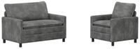vidaXL Sofa Sofa Set 2 Stk. Hellgrau Polyester, 2 Teile
