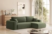 Fun M&ouml;bel Ecksofa Schlafsofa FLORA in Stoff, mit Bettkasten und 2 Zierkissen,