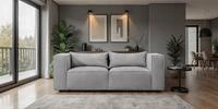 Fun M&ouml;bel 2-Sitzer Designersofa NEVIO in Stoff Lincoln, Rundumbezug