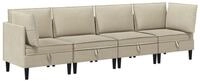 vidaXL Sofa Wohnzimmergarnitur 4 Stk. Sand Stoff, 4 Teile