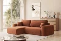 Fun M&ouml;bel Ecksofa Schlafsofa FLORA in Stoff, mit Bettkasten und 2 Zierkissen,