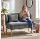 HOMCOM 2-Sitzer kleine Couch mit Fl&uuml;gelr&uuml;cken, 2 Wurfkissen, 117 cm Dick...