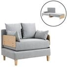 en.casa Schlafsofa, &raquo;Seinlus&laquo; aufklappbar 81 x 88 x 68 cm Hellgrau