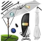 KESSER Ampelschirm ⌀300cm Alu Sonnenschirm mit LED Solar Inkl. Abdeckung &