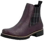 Rieker Chelseaboots Stiefelette, Boots mit kariertem Stretcheinsatz an der Seite rot