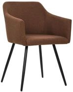 vidaXL Esszimmerstuhl, Essst&uuml;hle 4 Stk. Braun Stoff