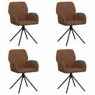 vidaXL Esszimmerstuhl Drehstuhl Esszimmer 4 Stk. Kunstwildleder Braun 54 x 55 x...