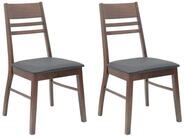 vidaXL Esszimmerstuhl Esszimmerst&uuml;hle 2 Stk. Massives Gummiholz Hellbraun (2...