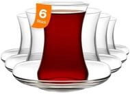 LAV Gl&auml;ser-Set Zen 6x Teegl&auml;ser + 6x Unterteller, 6-tlg., Glas, 12-tlg. Set, 155ml,