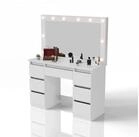 Juskys Schminktisch Lilia (1-St), LED-Beleuchtung, 3 Helligkeitsstufen, modern,...
