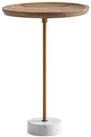 Wohnling Beistelltisch WL7.217 Massivholz Marmor &Oslash; 40 cm Anstelltisch