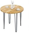 LAMO Manufaktur Esstisch Tisch rund 80 cm St&auml;rke: 28mm, Farbe: Rustikal, Beine: