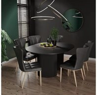 Vicco Esstisch Calero, Schwarz/Schwarz, 120 x 60 cm ausziehbar (1-St)
