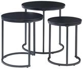en.casa Satztisch (Set, 3-St), &raquo;Ulricehamn&laquo; in verschiedener Gr&ouml;&szlig;e Schwarz