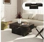 en.casa Couchtisch, ausziehbar &raquo;Lens&laquo; mit Stauraum 80x60x36 cm Marmoroptik,...