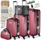 tectake Trolley Hartschalenkoffer-Set 19-teilig aus ABS-Kunststoff,...