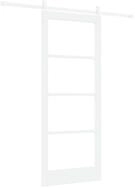 vidaXL Haust&uuml;r Schiebet&uuml;r Wei&szlig; 83 x 202 cm Massivholz Kiefer und Glas (1-St)
