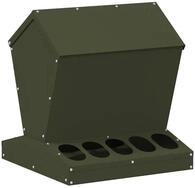 vidaXL Futterspender H&uuml;hnerf&uuml;tterer Olive Gr&uuml;n 40 x 40 x 45 cm Kaltgewalzter...