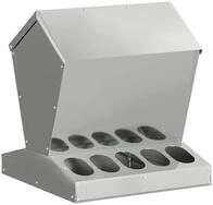 vidaXL Futterspender H&uuml;hnerf&uuml;tterer Silber 40 x 40 x 45 cm Verzinkter Stahl