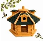 Mucola Vogelhaus Vogelfutterhaus Holz Vogelvilla 48 cm Futtersilo, Mit...