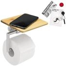 bremermann Toilettenpapierhalter Bad-Serie PIAZZA BAMBUS - 2in1 inkl. Klebeset,...
