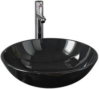 vidaXL Waschbecken Badezimmer Waschbecken mit Wasserhahn Ablaufgarnitur Schwarz