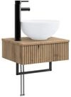 vidaXL Badezimmerspiegelschrank Wandmontiertes Waschbecken Artisan-Eiche 40 x...