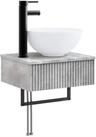 vidaXL Badezimmerspiegelschrank Wandmontiertes Waschbecken Betongrau 40 x 35 x...