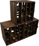 Kistenkolli Altes Land Allzweckkiste 3x dunkles Weinregal 16er Flaschenregal...