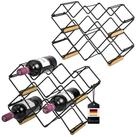 eluno Weinregal Weinregal im 4er-Set f&uuml;r 5 Flaschen, aus Metall und Bambus,