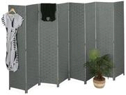 relaxdays Paravent Raumteiler 8 teilig, grau