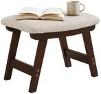 relaxdays Fu&szlig;hocker Holz & Stoff, Beige
