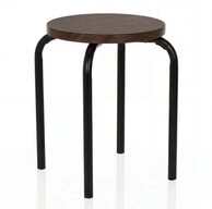 hjh LIVING Sitzhocker ALRANDA Hocker, Hocker rund, Holz Sitzfl&auml;che, Metallbeine