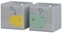 Vicco Faltbox, Grau, 30 x 30 cm (Motiv B&auml;r & Nilpferd) (2 St)