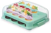 relaxdays Kuchentransportbox Muffin Transportbox f&uuml;r 24 St&uuml;ck, Kunststoff,...