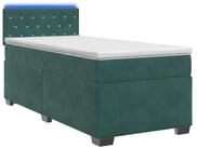 vidaXL Bett Boxspringbett mit Matratze und LED Dunkelgr&uuml;n 80 x 200 cm Samt...