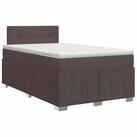 vidaXL Bett Boxspringbett mit Matratze Dunkelbraun 120 x 200 cm Stoff (1-tlg)